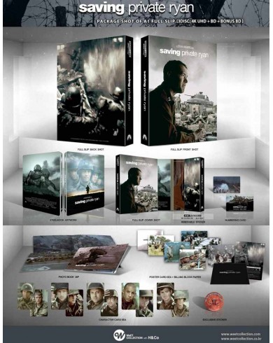 Спасти рядового Райана (4K Ultra HD, 2 Blu-ray) Steelbook  Full Slip A1 